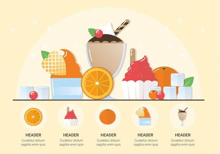 Vector Fresh Ice Cream Illustration