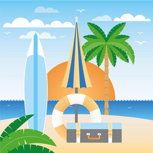 Vector ilustración de vacaciones de verano