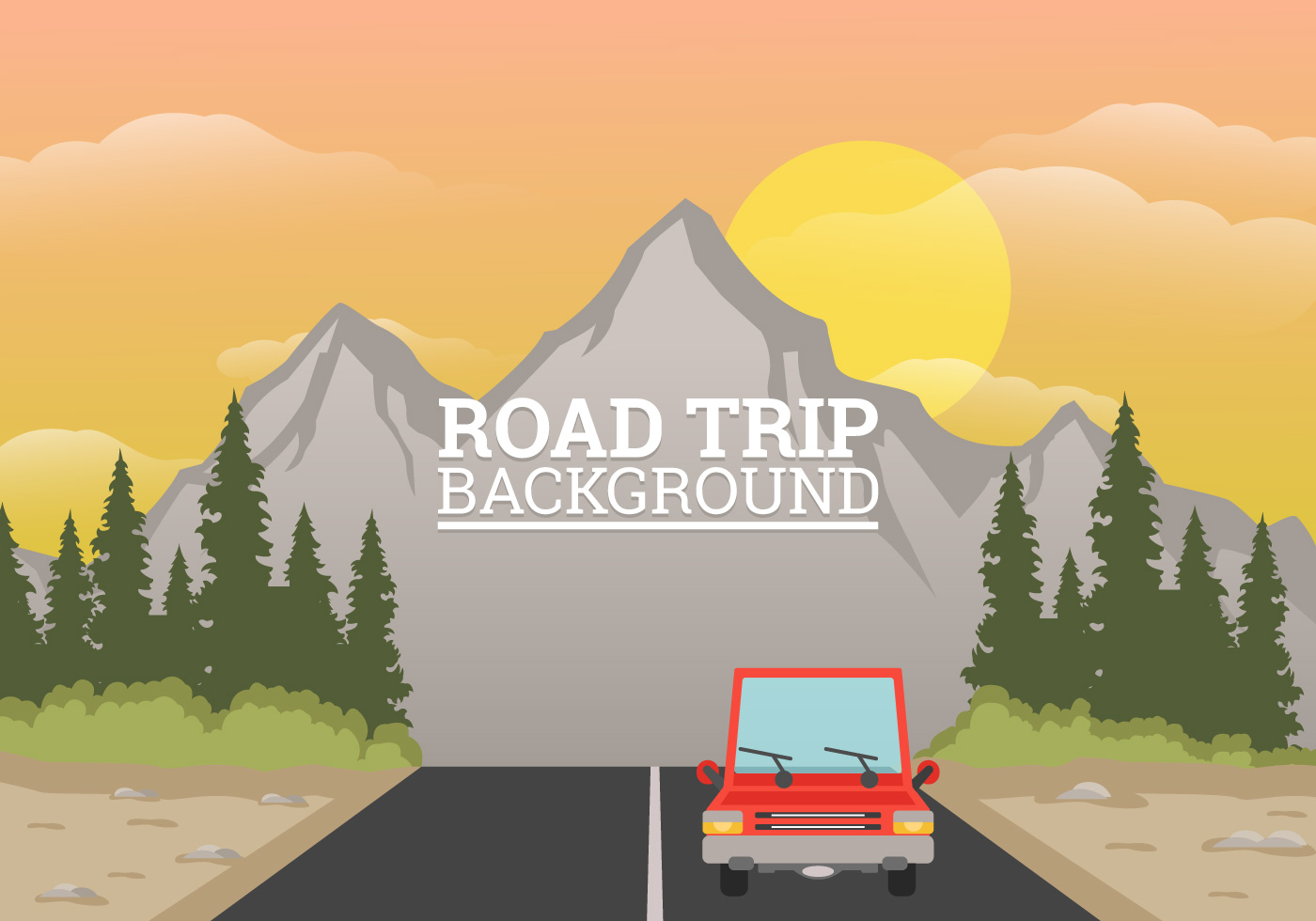 Road Trip Background Illustration - Download Free Vectors, Clipart