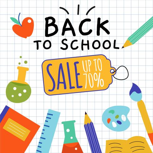 Hand Drawn Back to School Sale Vector