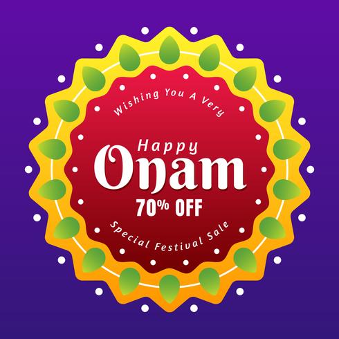 Decorated Text Onam Sale In Creative Frame Design vector