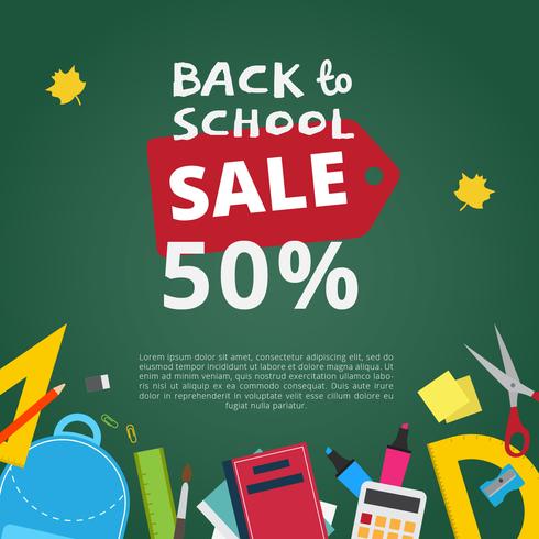 Back to School Sale Vector Background
