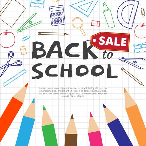 Back to School Sale Vector Background