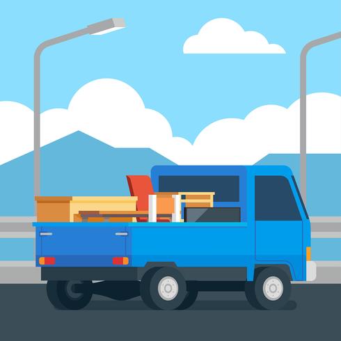 Moving Pick Up Truck Vector