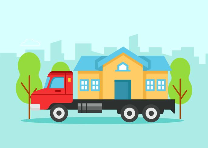 House in Moving Truck  vector