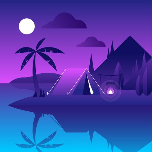 Camping Night Vector