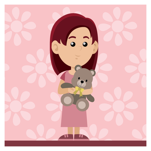 Girl With Doll vector