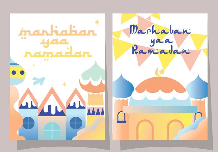 Diseño de Vector de tarjeta de felicitación de Ramadan