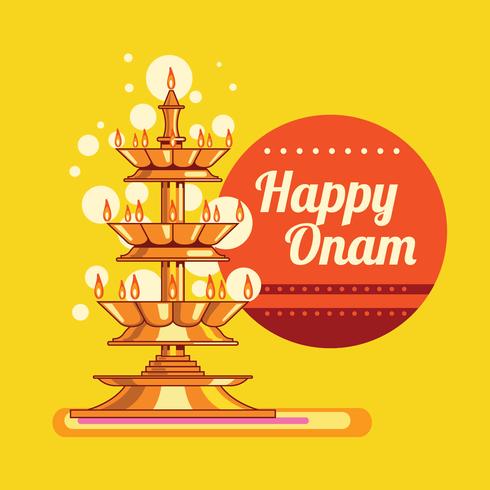 Happy Onam Greeting Card vector