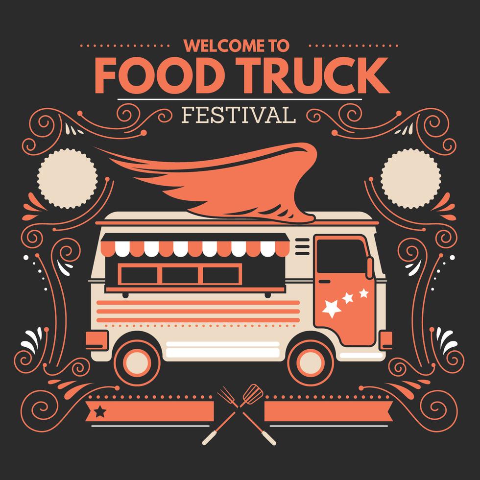 Street Food Festival Poster with Handdrawn and Retro Style 209178