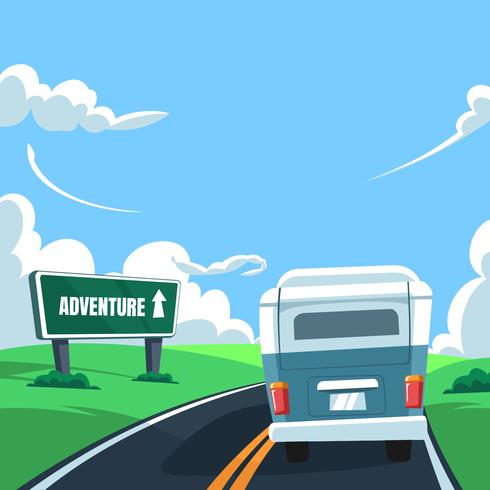 Adventure Ahead Road Trip  vector