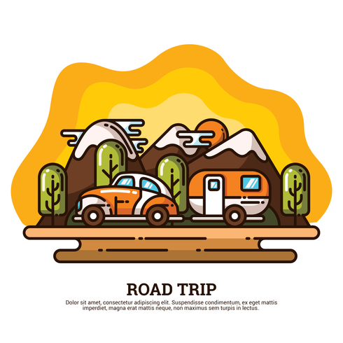 Ilustración de viaje por carretera vector