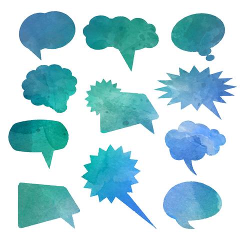 watercolour speech bubbles 0701 vector