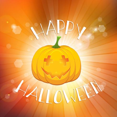 Happy Halloween background with pumpkin vector