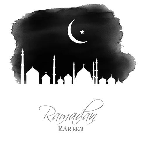 Ramadan Kareem watercolor background vector