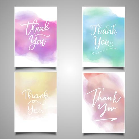 Thank you card collection vector