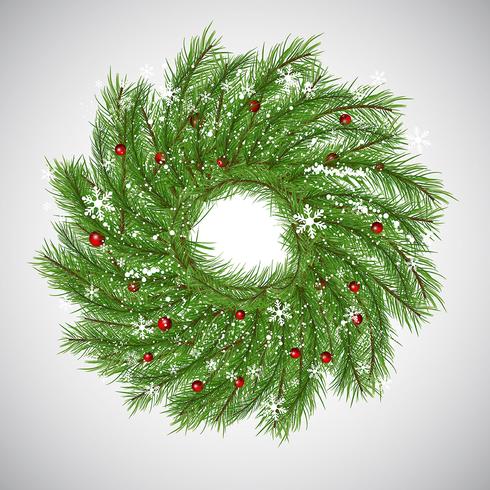 Christmas background with wreath vector