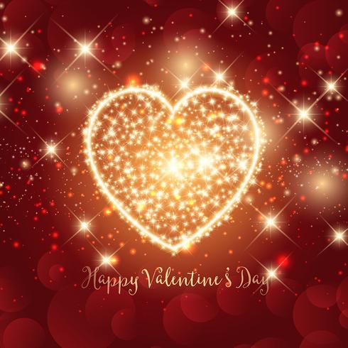 Sparkle heart Valentines day background  vector