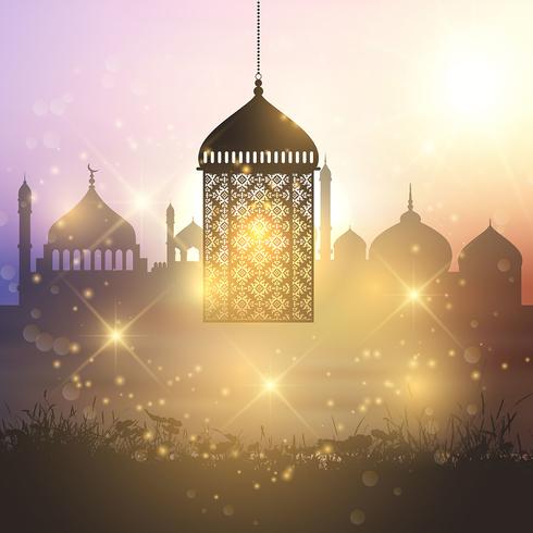 Ramadan lantern background  vector