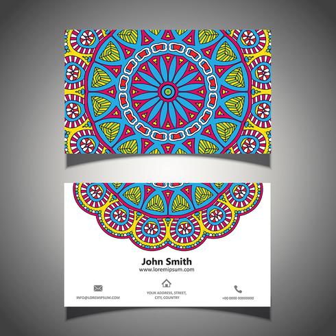 Colourful business card  vector