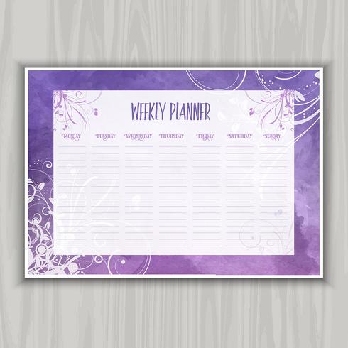 Weekly planner design vector