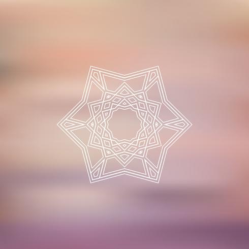 Geometric star on blurred background  vector