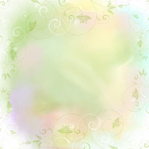 Floral frame on watercolor background  vector