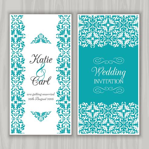 Decorative wedding invitation vector