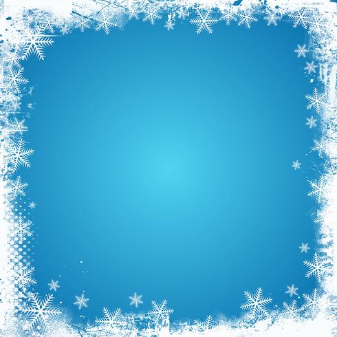 Grunge snowflake border  vector