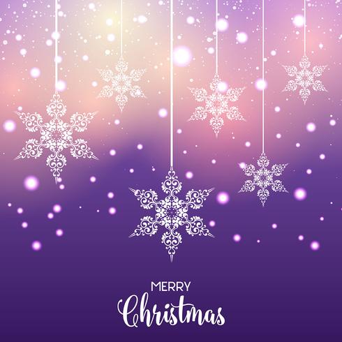 Hanging decorative Christmas snowflakes vector