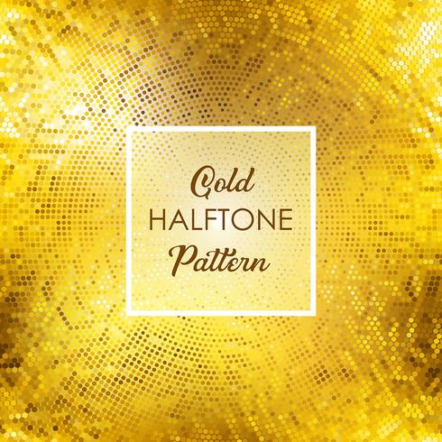 Gold halftone pattern background vector