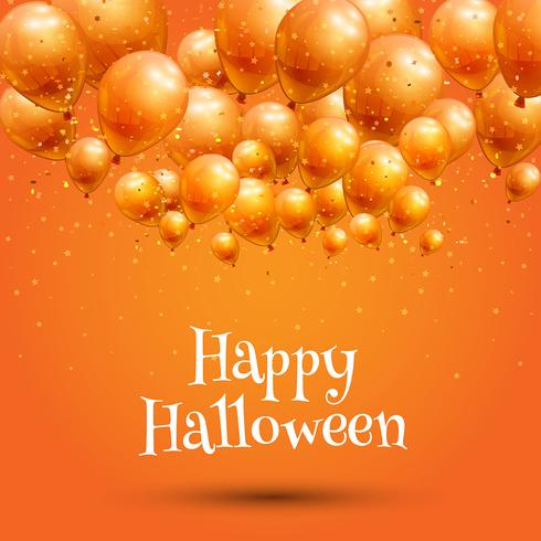 Fondo feliz halloween con globos vector