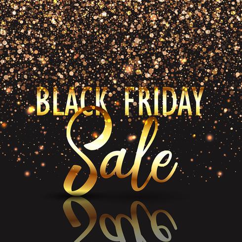 Black Friday gold confetti background  vector