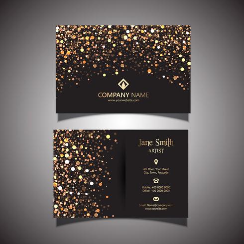 Gold glitter business card  vector