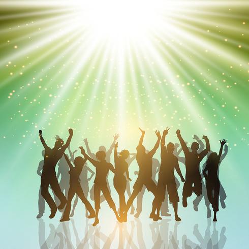 Party people on a starburst background 2406 vector