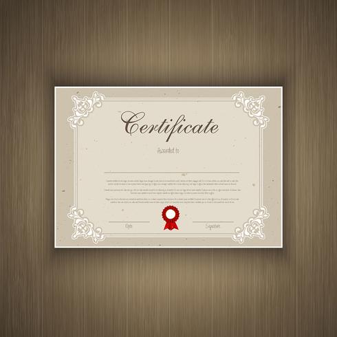 Diseño decorativo certificado vector