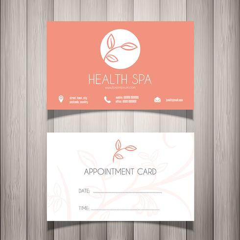 Health Spa or beautician business card vector