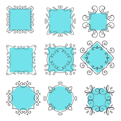 Cute hand drawn frames  vector