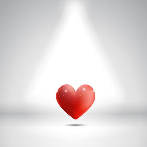 Heart under a spotlight vector