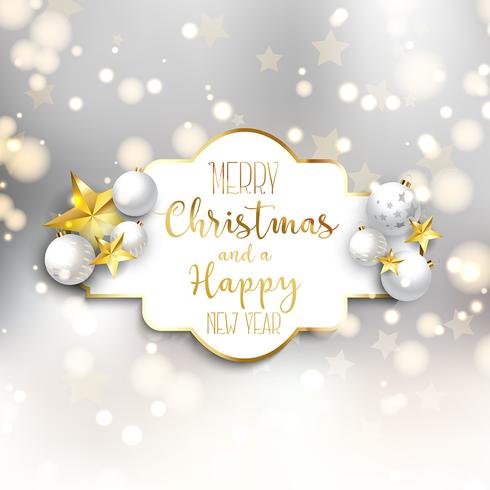 Christmas and New Year background with decorations vector