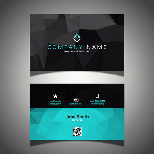 Low poly business card  vector