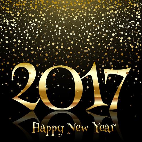 Gold star Happy New Year background  vector