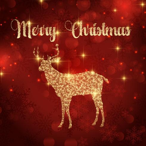 christmas deer background 1810 vector