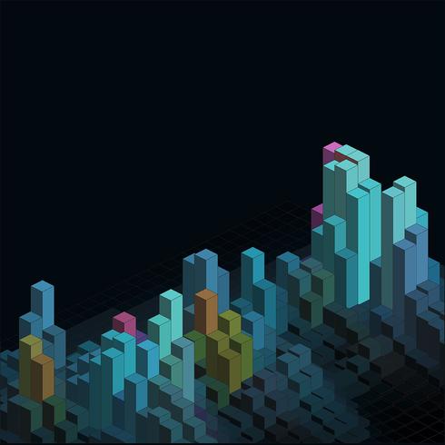 Abstract isometric blocks background  vector