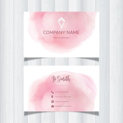 Watercolor design business card vector