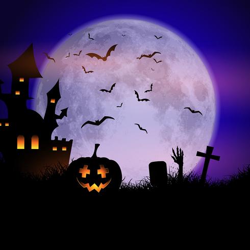 Spooky Halloween background vector