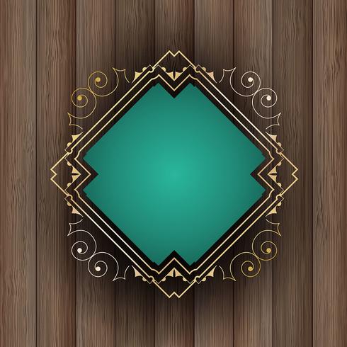 Decorative frame on wood  vector