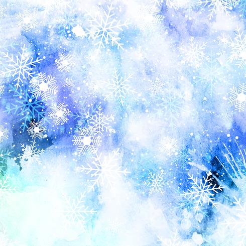 Watercolor snowflake background  vector