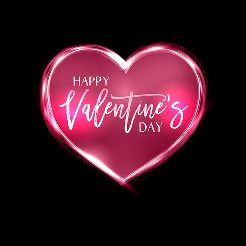 Neon Heart background for Valentine's Day vector