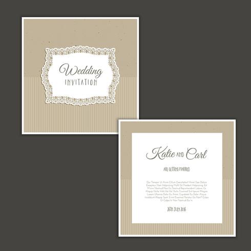 Vintage wedding invitation  vector